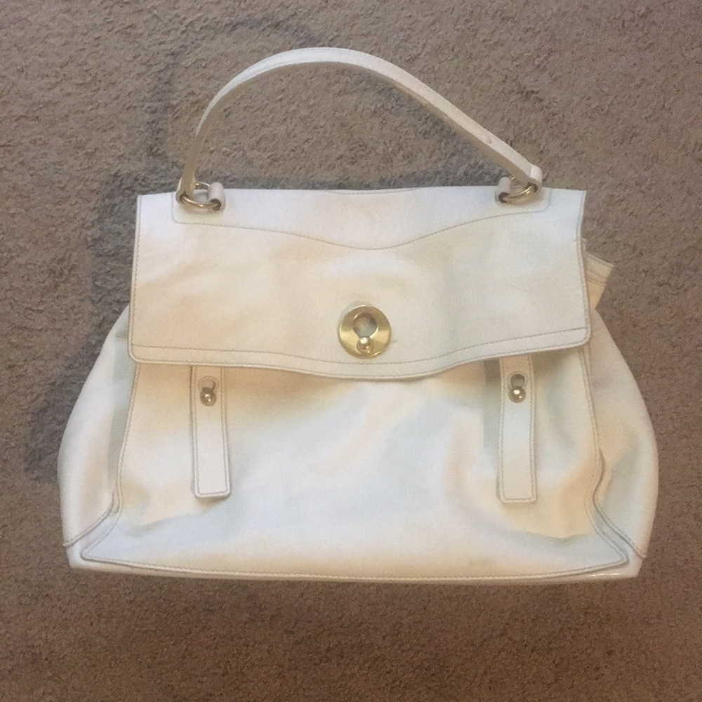 Yves Saint Laurent cream hand bag
